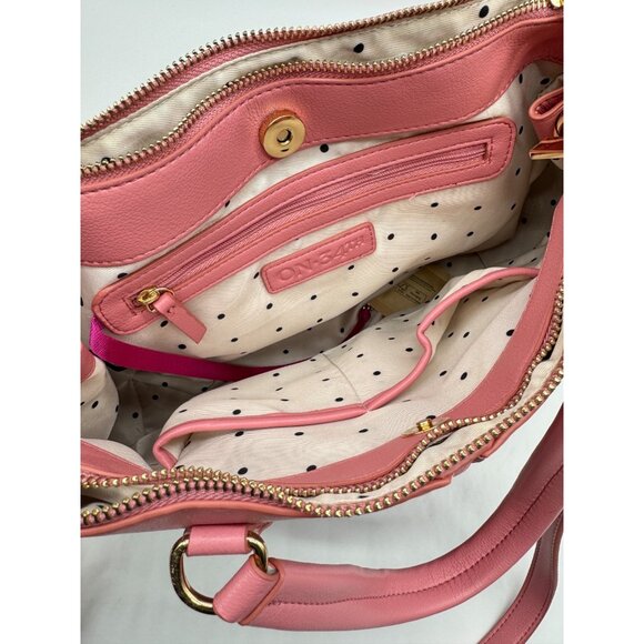 Macy's On 34th Robbinn colorblock faux-leather satchel crossbody bag - PINK - Picture 9 of 9